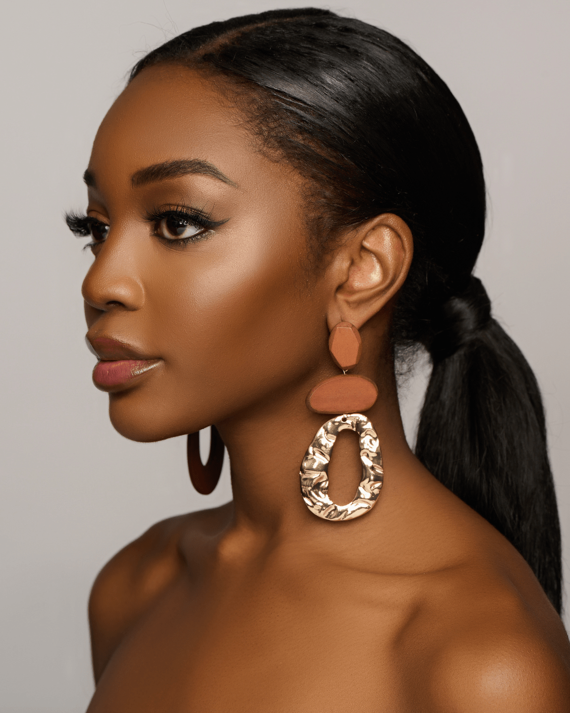 Long Wooden Asymmetric Designed Ethnic Dangle Earrings - Fatisha Boutique