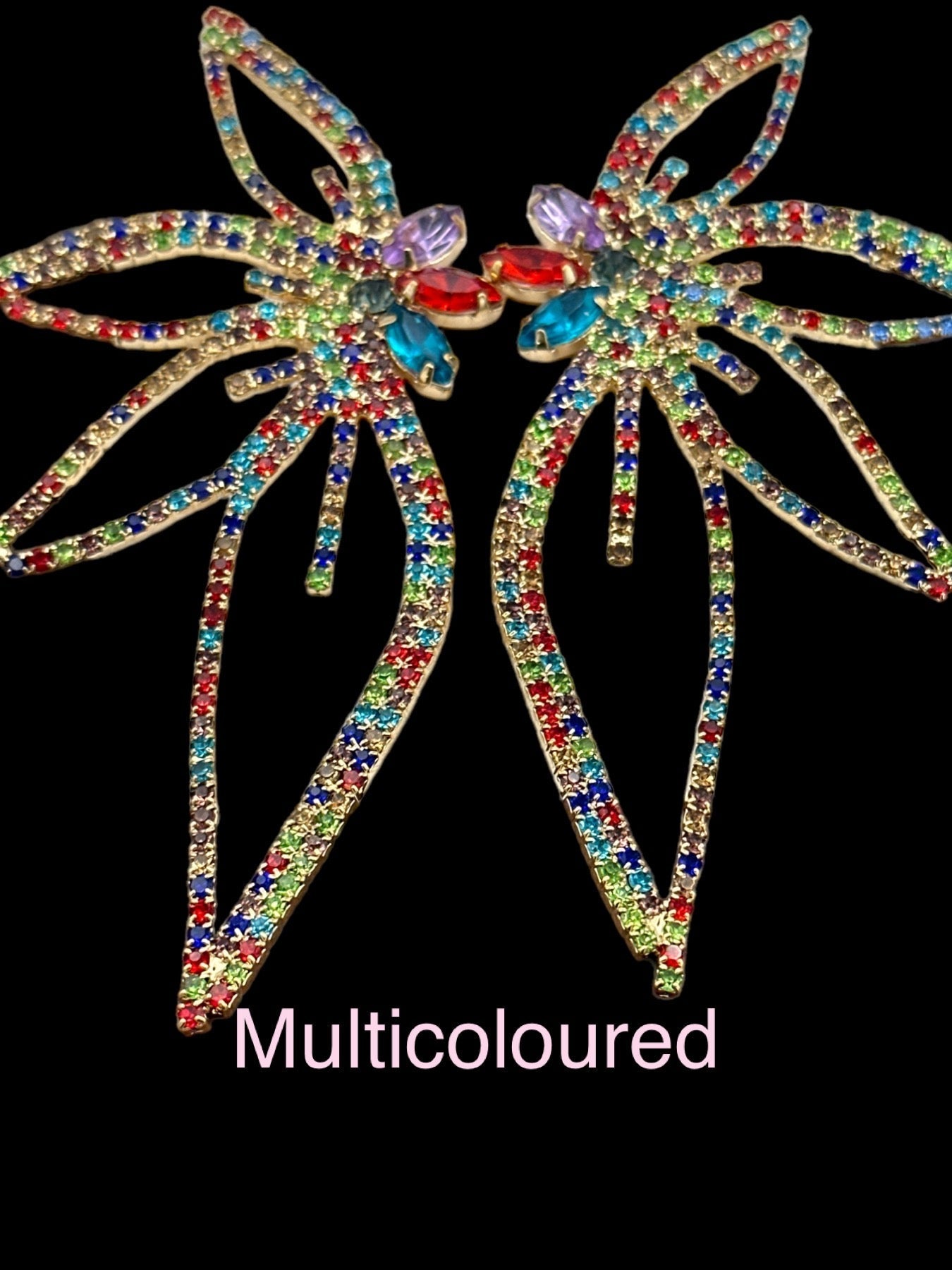 Luxury Crystal Rhinestones Flower Shape Designed Statement Stud Earrings - Fatisha Boutique