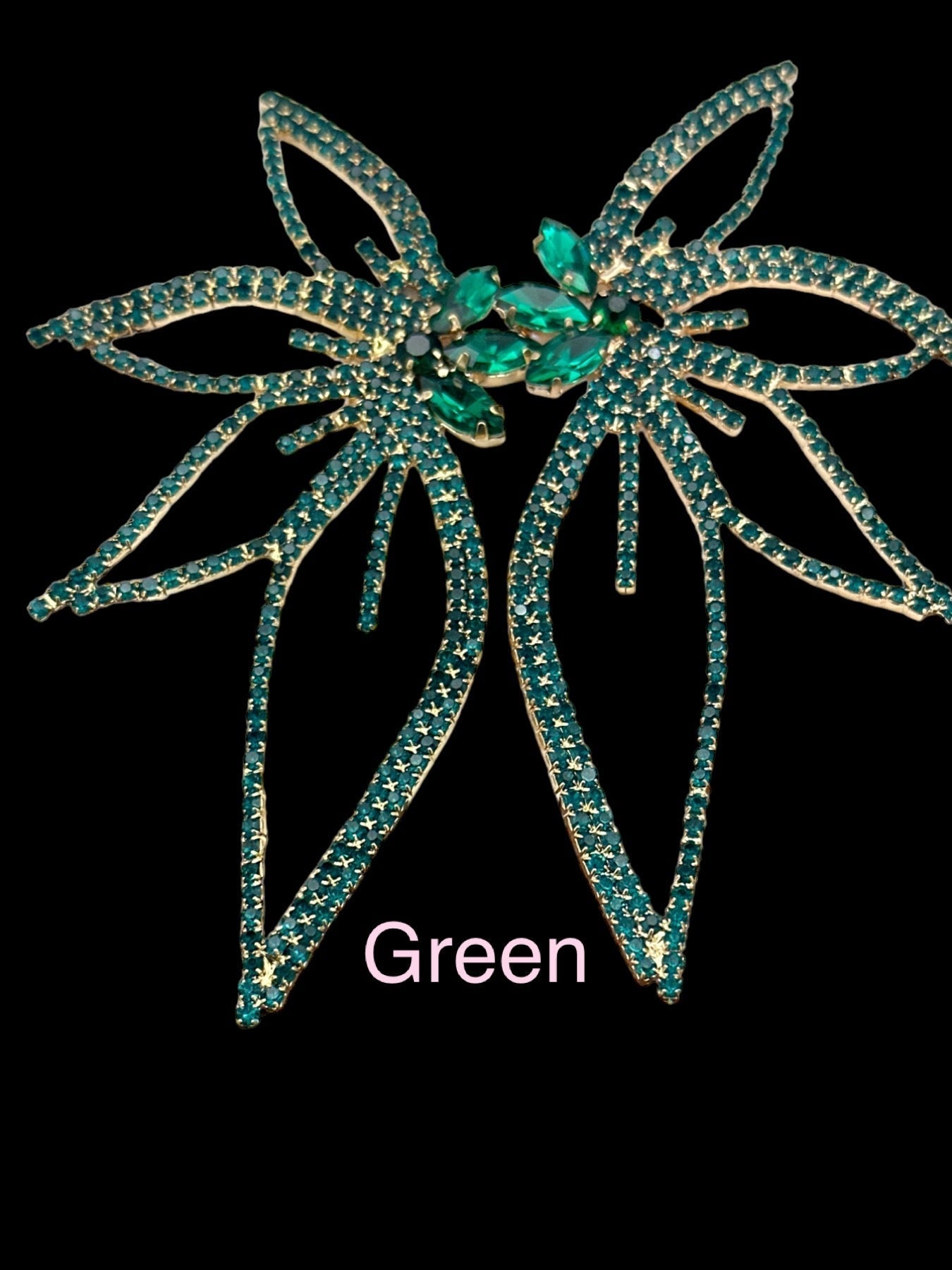 Luxury Crystal Rhinestones Flower Shape Designed Statement Stud Earrings - Fatisha Boutique