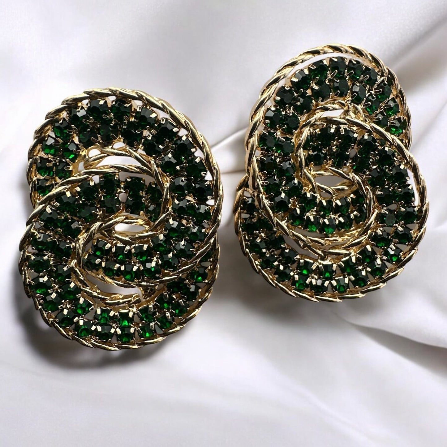 Luxury Rhinestone Double Loop Earrings – Sparkling Statement Jewellery for Women - Fatisha Boutique