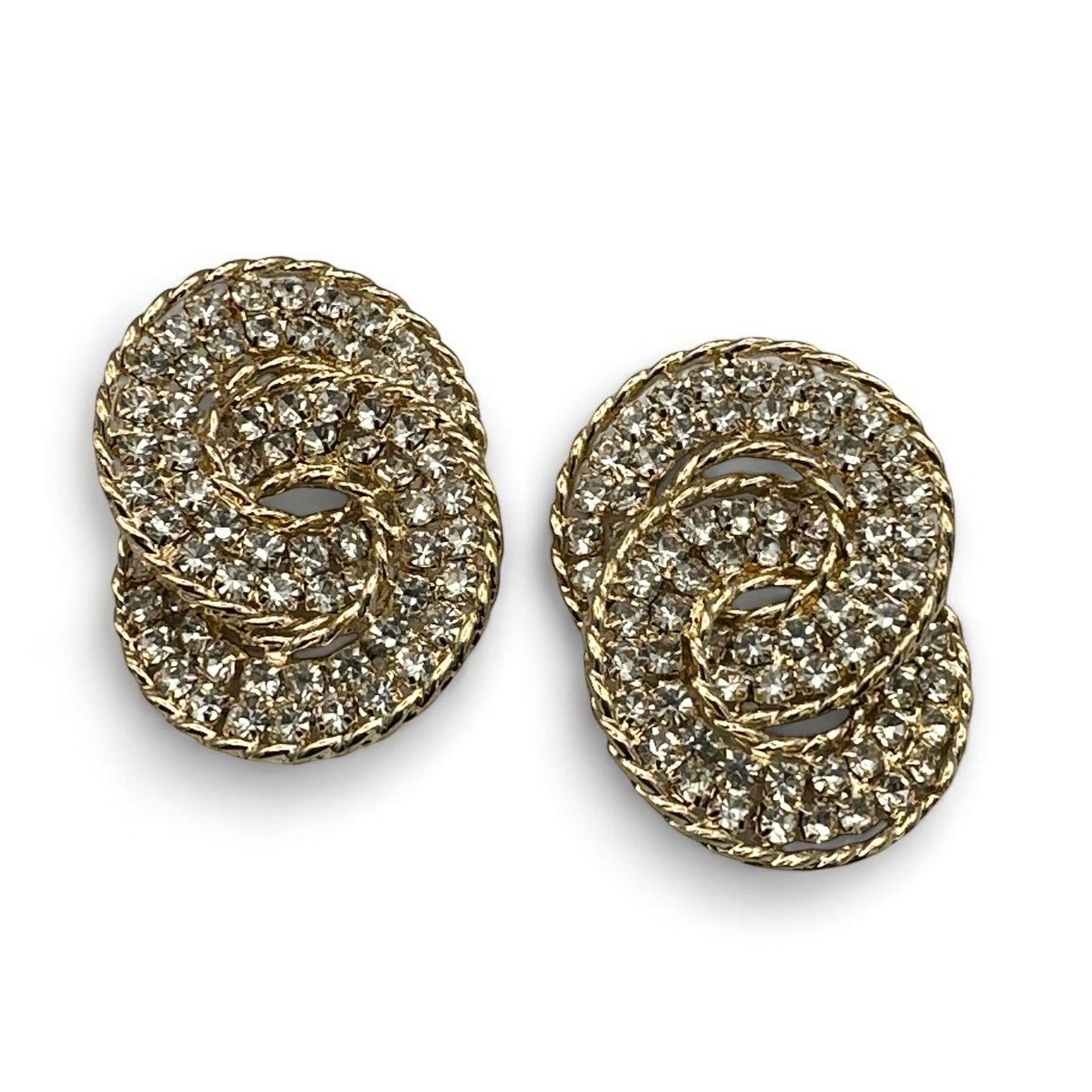 Luxury Rhinestone Double Loop Earrings – Sparkling Statement Jewellery for Women - Fatisha Boutique