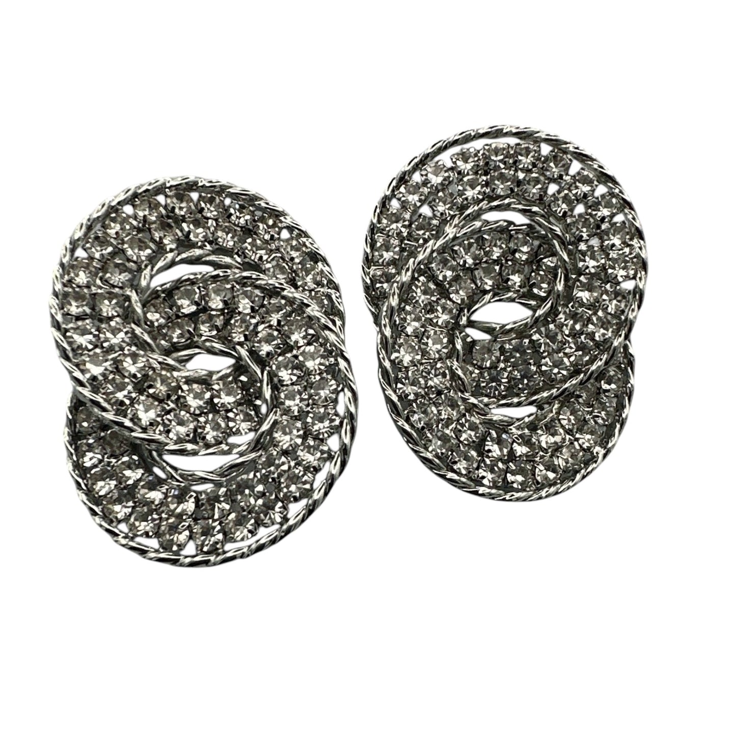 Luxury Rhinestone Double Loop Earrings – Sparkling Statement Jewellery for Women - Fatisha Boutique