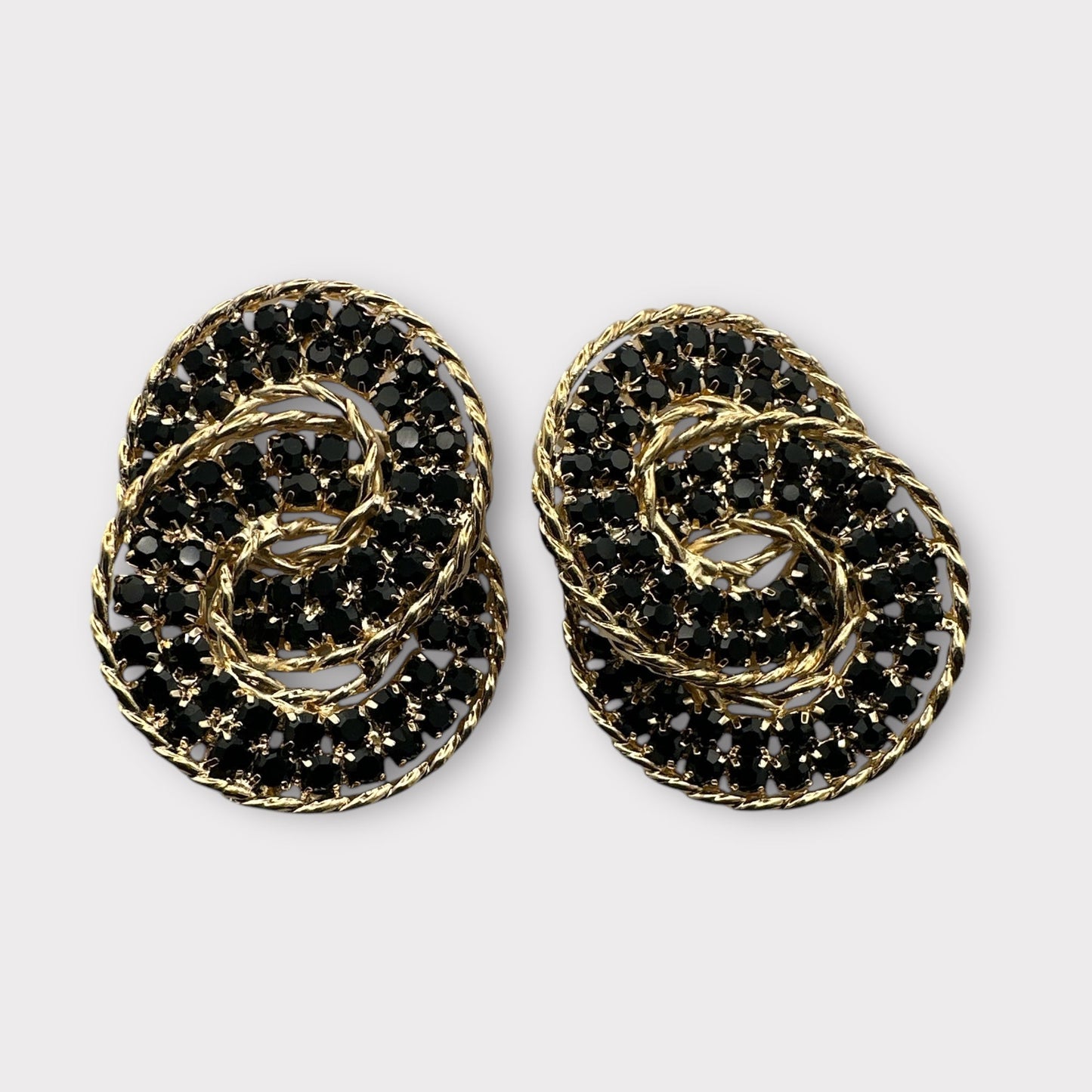 Luxury Rhinestone Double Loop Earrings – Sparkling Statement Jewellery for Women - Fatisha Boutique