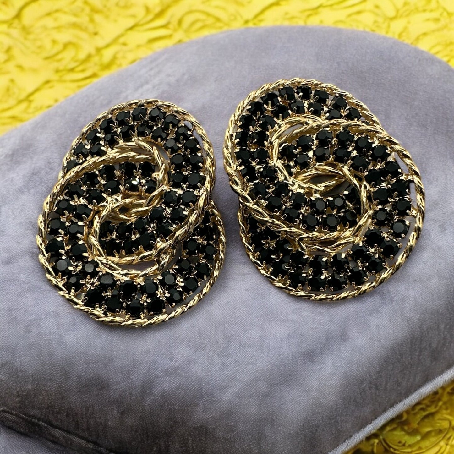 Luxury Rhinestone Double Loop Earrings – Sparkling Statement Jewellery for Women - Fatisha Boutique
