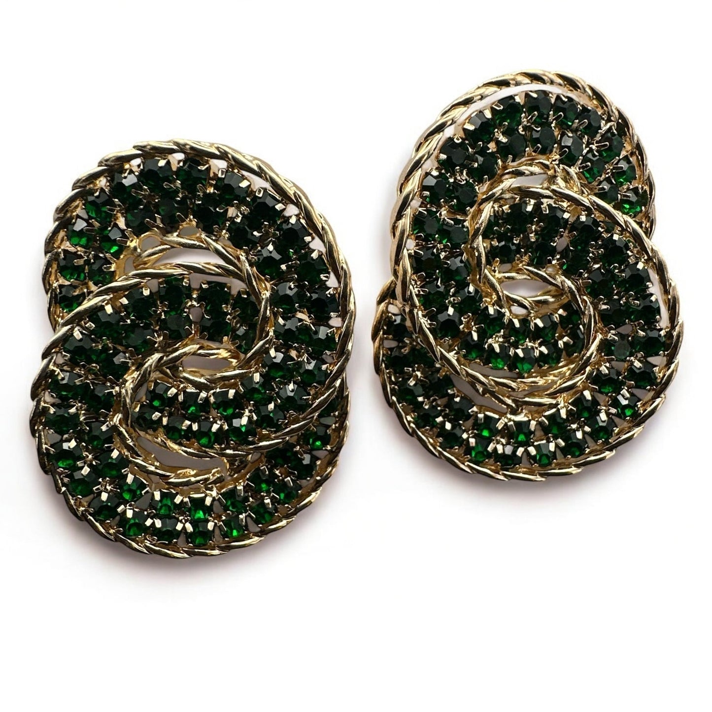 Luxury Rhinestone Double Loop Earrings – Sparkling Statement Jewellery for Women - Fatisha Boutique