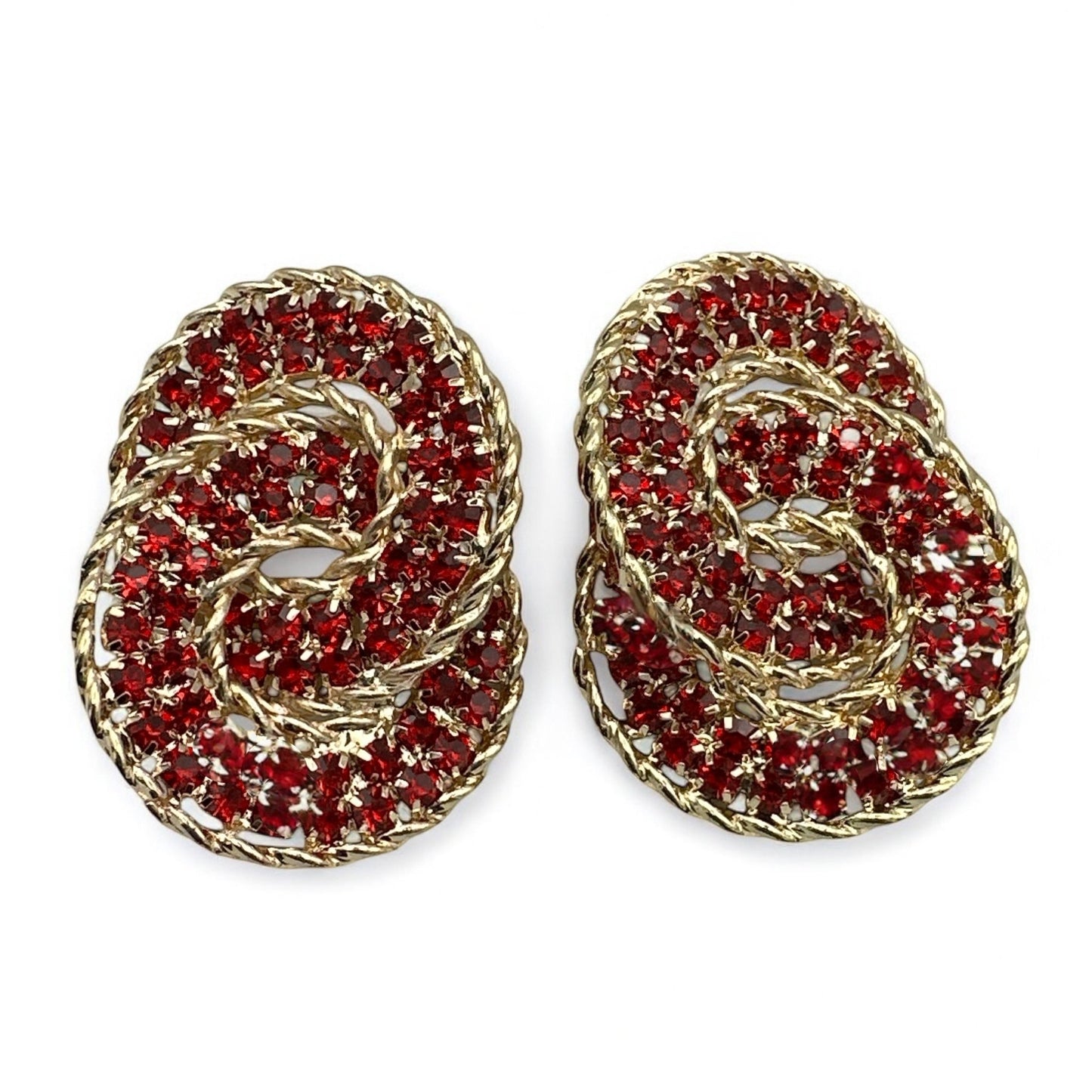 Luxury Rhinestone Double Loop Earrings – Sparkling Statement Jewellery for Women - Fatisha Boutique