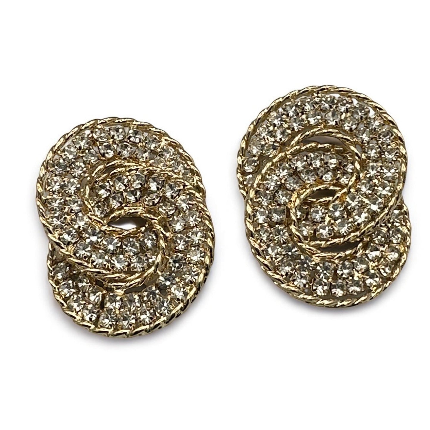 Luxury Rhinestone Double Loop Earrings – Sparkling Statement Jewellery for Women - Fatisha Boutique