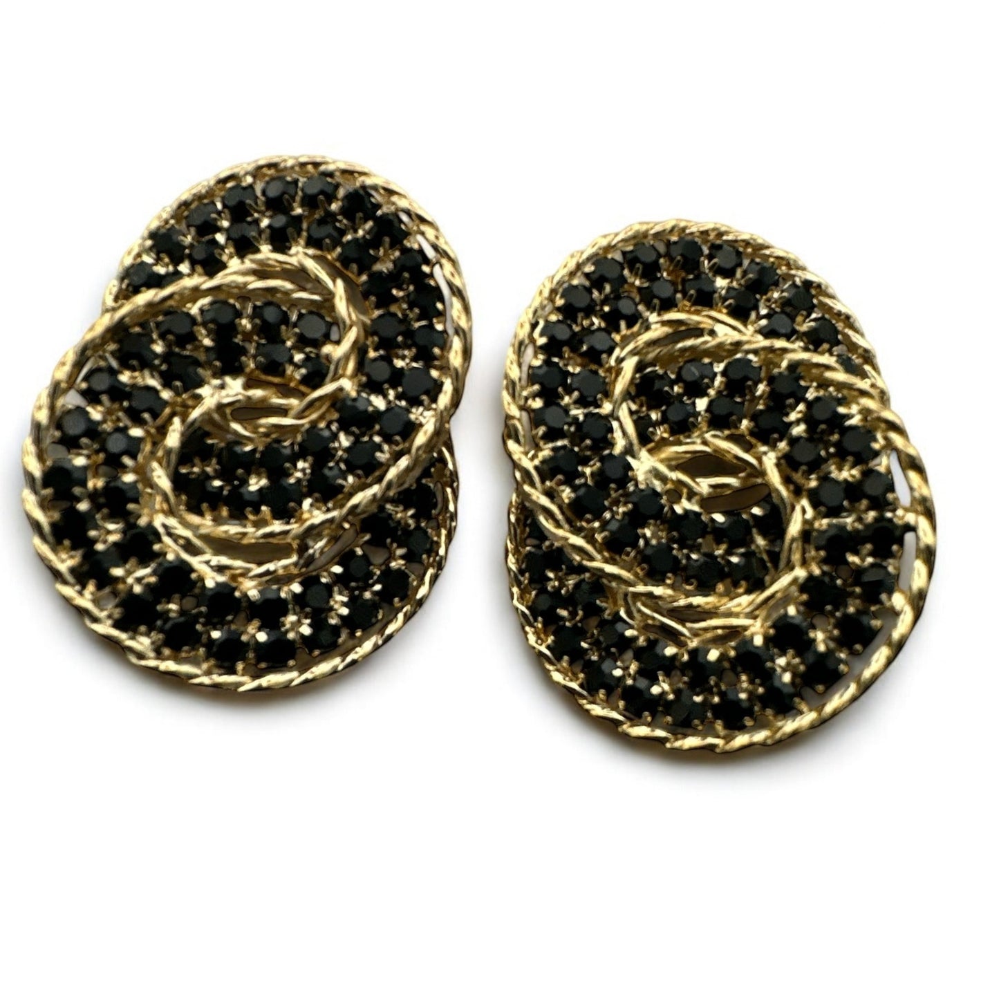 Luxury Rhinestone Double Loop Earrings – Sparkling Statement Jewellery for Women - Fatisha Boutique