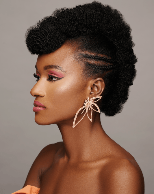 Luxury Rhinestones Flower Shape Designed Statement Stud Earrings - Fatisha Boutique