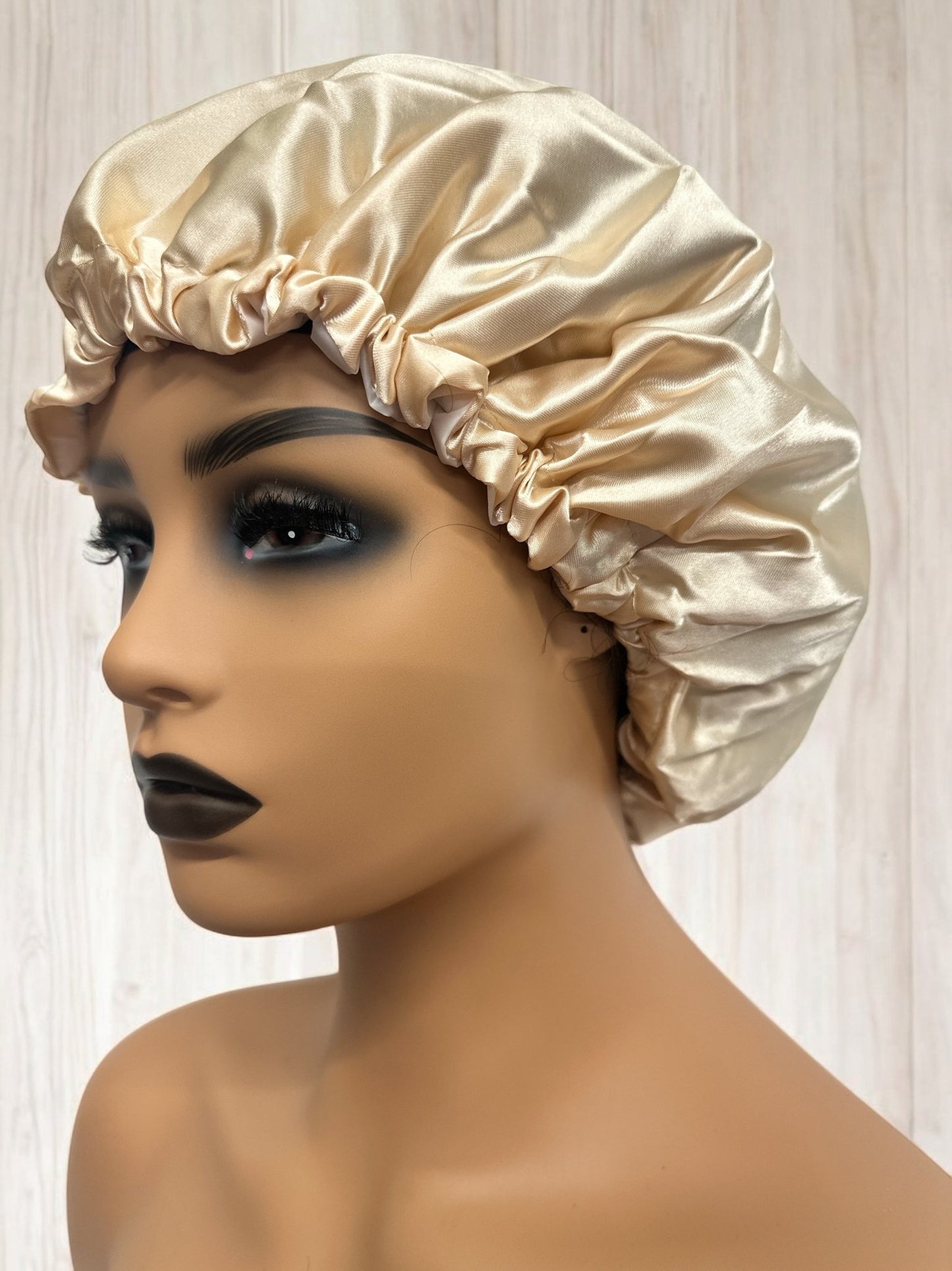 Luxury Satin Double Layer Adjustable Shower Cap for Women – Waterproof Inner Plastic Lining – Premium Adjustable Elastic Fit – Reusable & Stylish Hair Protection - Fatisha Boutique