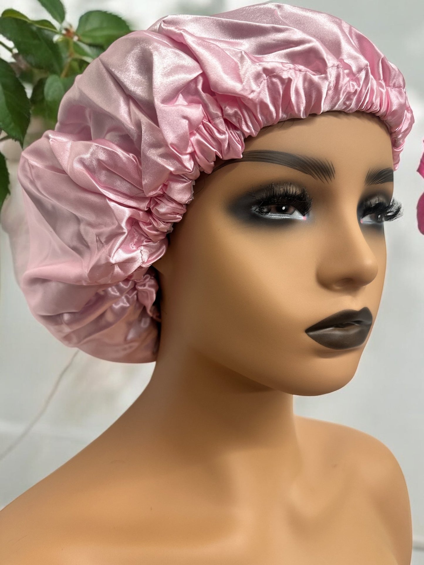 Luxury Satin Double Layer Adjustable Shower Cap for Women – Waterproof Inner Plastic Lining – Premium Adjustable Elastic Fit – Reusable & Stylish Hair Protection - Fatisha Boutique