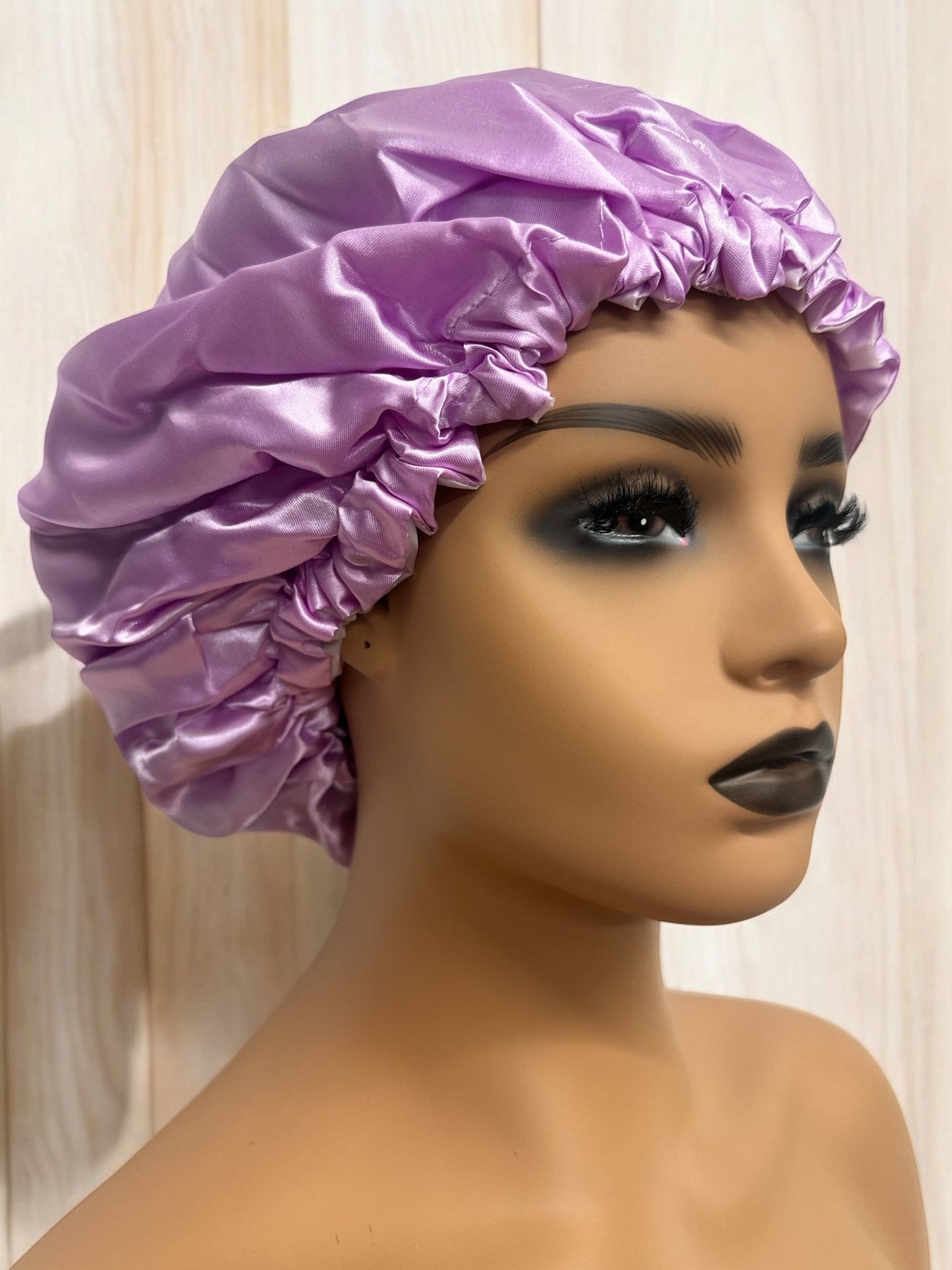 Luxury Satin Double Layer Adjustable Shower Cap for Women – Waterproof Inner Plastic Lining – Premium Adjustable Elastic Fit – Reusable & Stylish Hair Protection - Fatisha Boutique