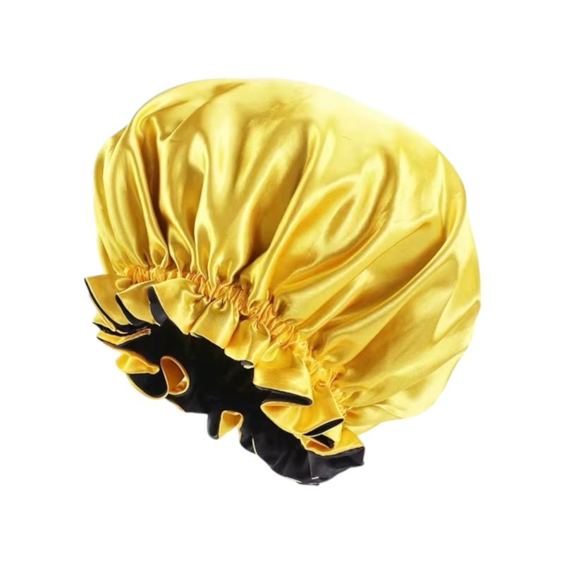 Luxury Satin Silk Reversible Bonnet Cap with Ruffle Edges - Fatisha Boutique