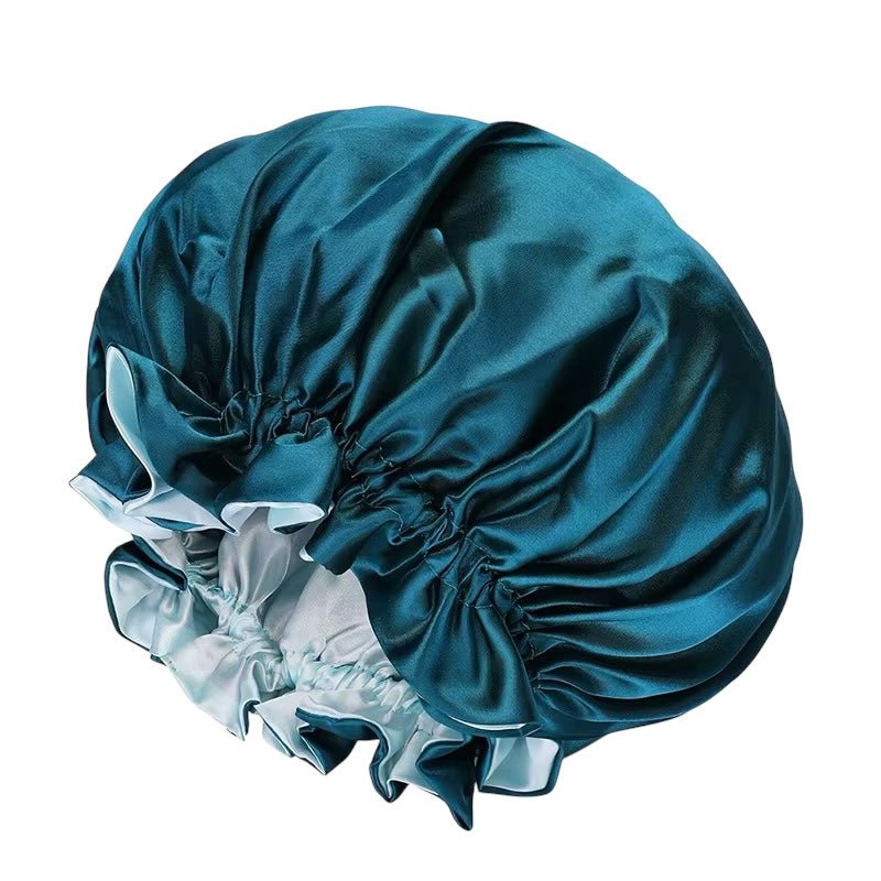 Luxury Satin Silk Reversible Bonnet Cap with Ruffle Edges - Fatisha Boutique