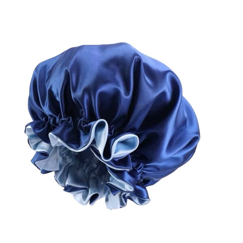Luxury Satin Silk Reversible Bonnet Cap with Ruffle Edges - Fatisha Boutique