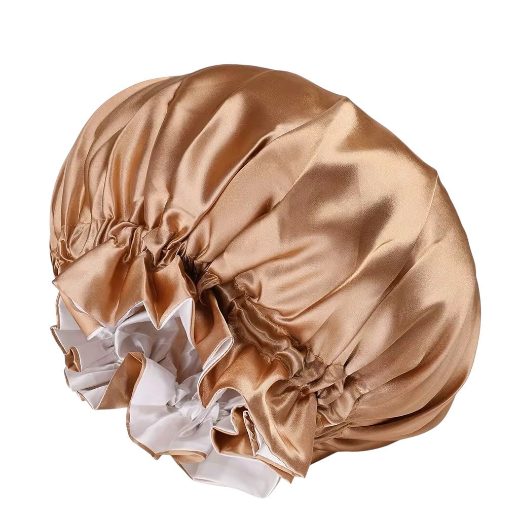 Luxury Satin Silk Reversible Bonnet Cap with Ruffle Edges - Fatisha Boutique