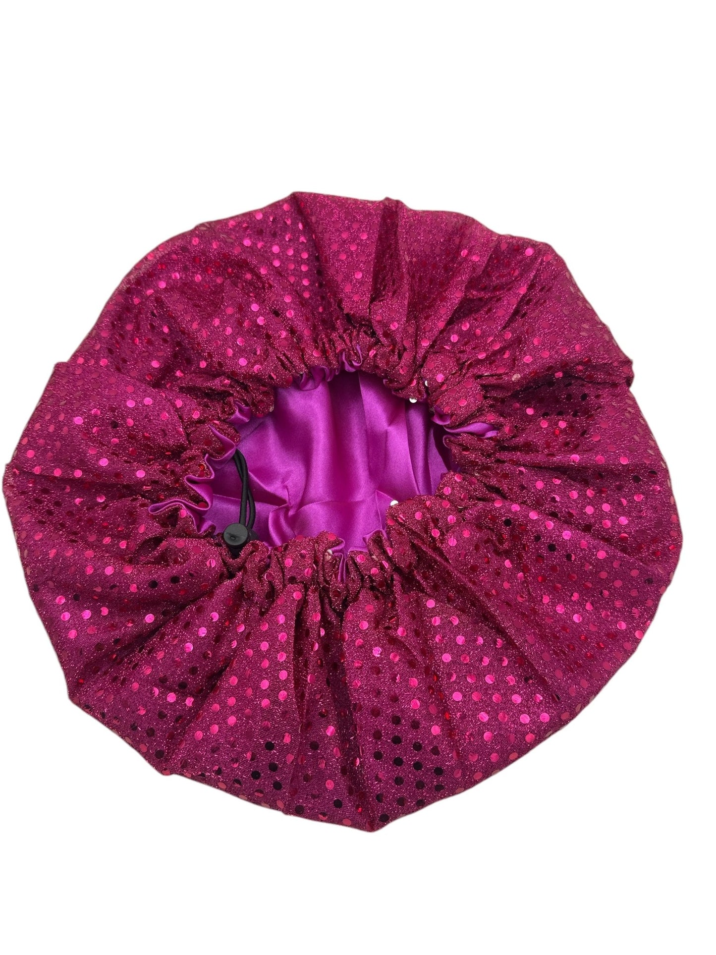 Luxury Sequinned Adjustable Satin Silk Bonnet Cap – Double Layered, Breathable Sleep Cap - Fatisha Boutique