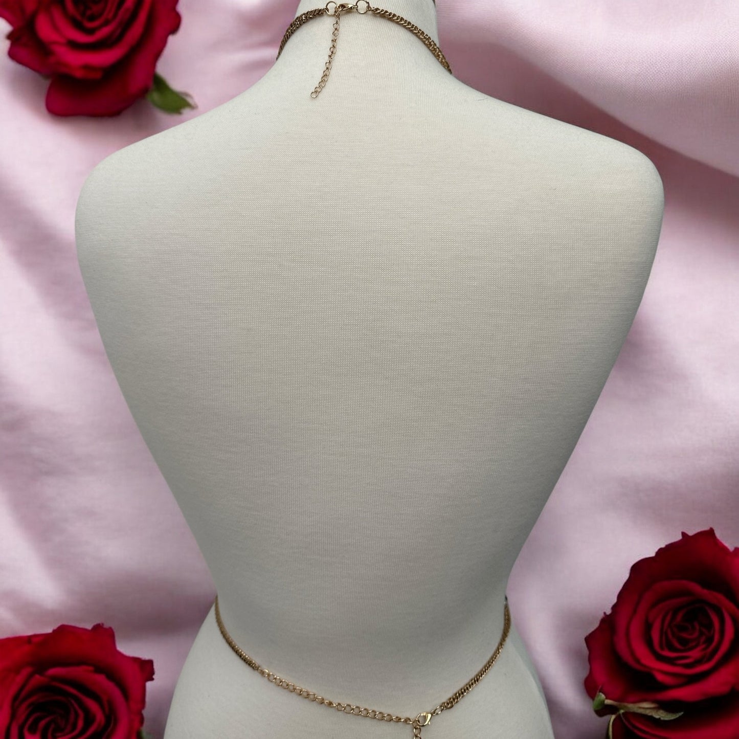 Luxury Statement Rhinestone Body Chain – Crystal Bridal & Evening Wear Jewellery - Fatisha Boutique