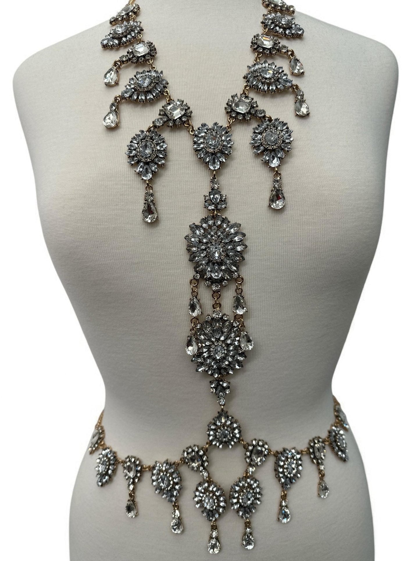 Luxury Statement Rhinestone Body Chain – Crystal Bridal & Evening Wear Jewellery - Fatisha Boutique