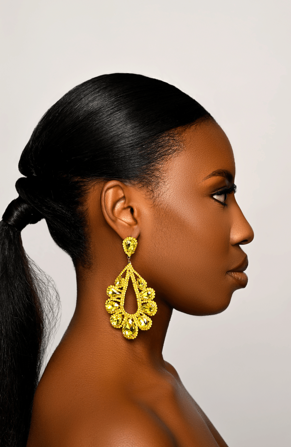 Luxury Teardrop Crystal Gemstones Rhinestones Statement Earrings - Fatisha Boutique