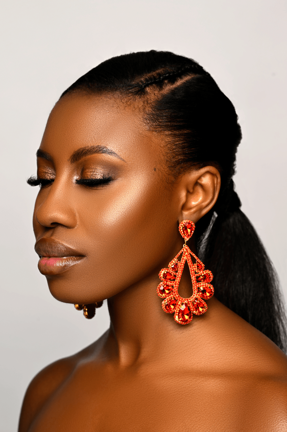 Luxury Teardrop Crystal Gemstones Rhinestones Statement Earrings - Fatisha Boutique