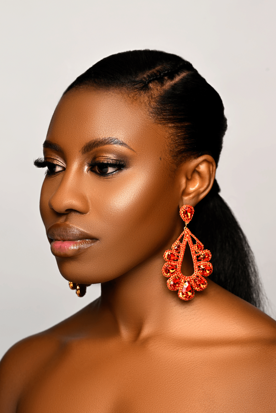 Luxury Teardrop Crystal Gemstones Rhinestones Statement Earrings - Fatisha Boutique