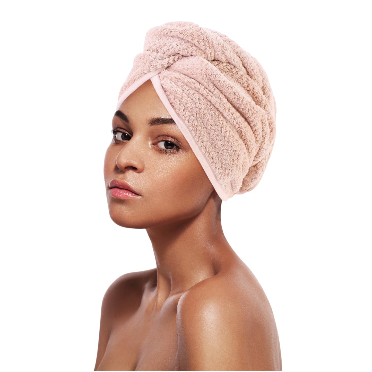 Microfiber Hair Towel Wrap | Super Absorbent & Quick Drying Hair Turban with Secure Button - Fatisha Boutique