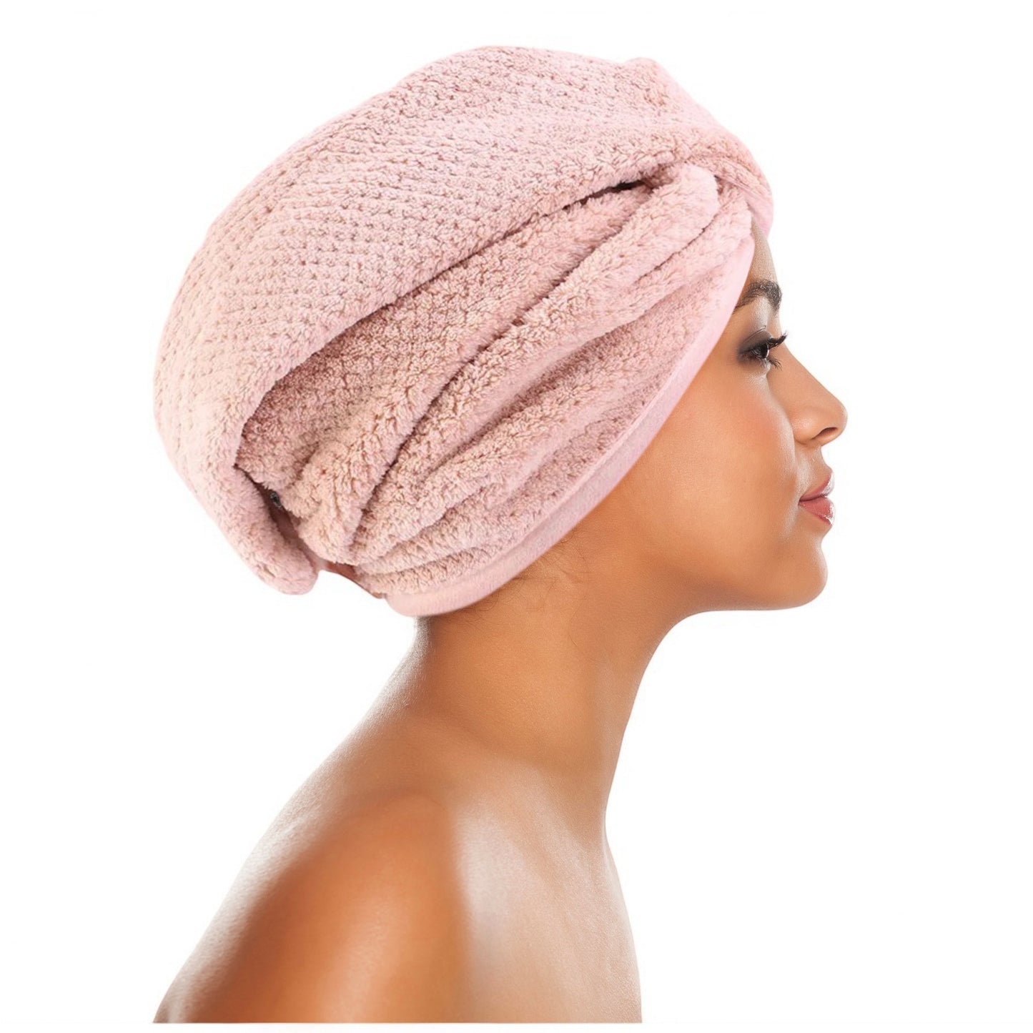 Microfiber Hair Towel Wrap | Super Absorbent & Quick Drying Hair Turban with Secure Button - Fatisha Boutique