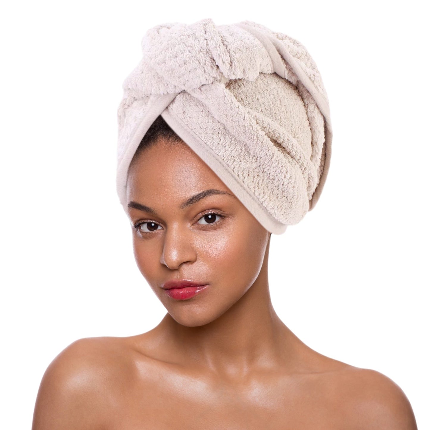 Microfiber Hair Towel Wrap | Super Absorbent & Quick Drying Hair Turban with Secure Button - Fatisha Boutique