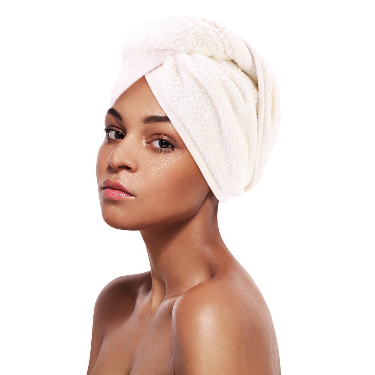 Microfiber Hair Towel Wrap | Super Absorbent & Quick Drying Hair Turban with Secure Button - Fatisha Boutique