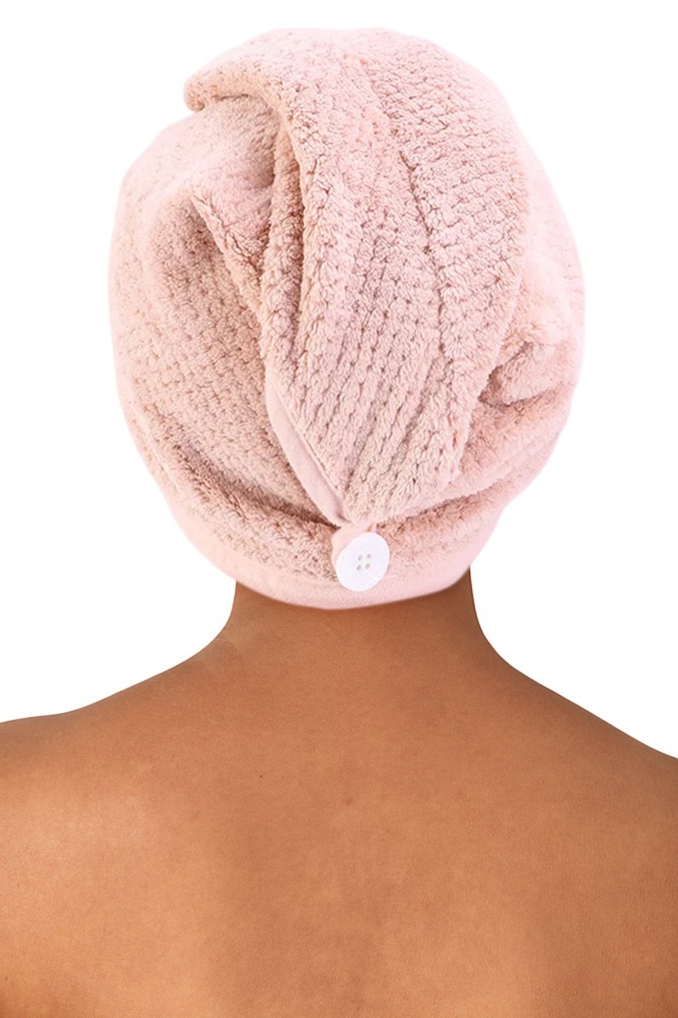 Microfiber Hair Towel Wrap | Super Absorbent & Quick Drying Hair Turban with Secure Button - Fatisha Boutique