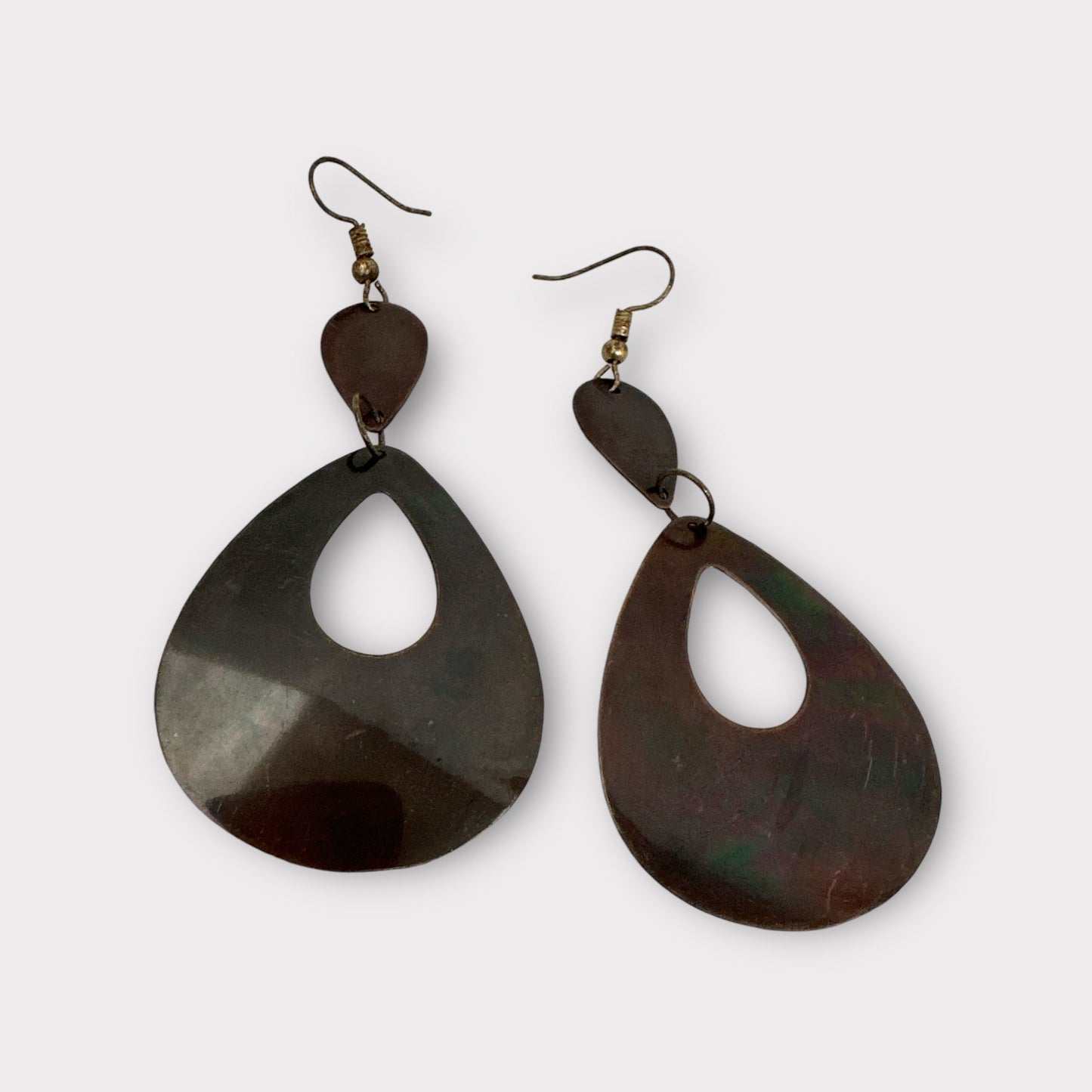 Minimalist Brown Drop Earrings – Lightweight Modern Statement Jewellery - Fatisha Boutique