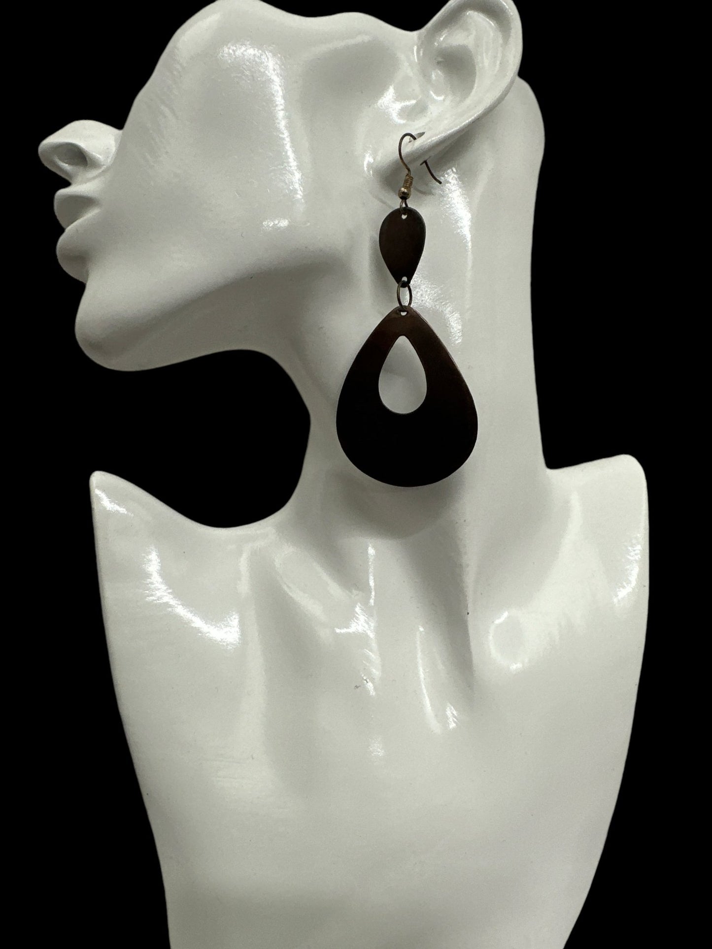 Minimalist Brown Drop Earrings – Lightweight Modern Statement Jewellery - Fatisha Boutique