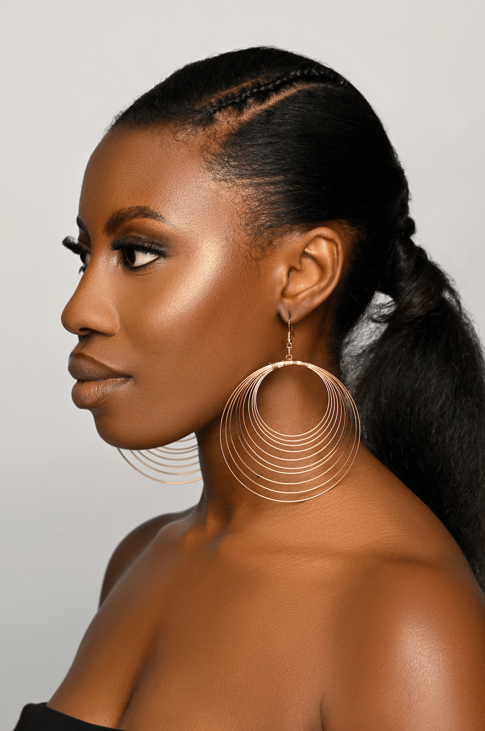 Multi Layered Metal Wire Round Statement Dangle Earrings - Fatisha Boutique