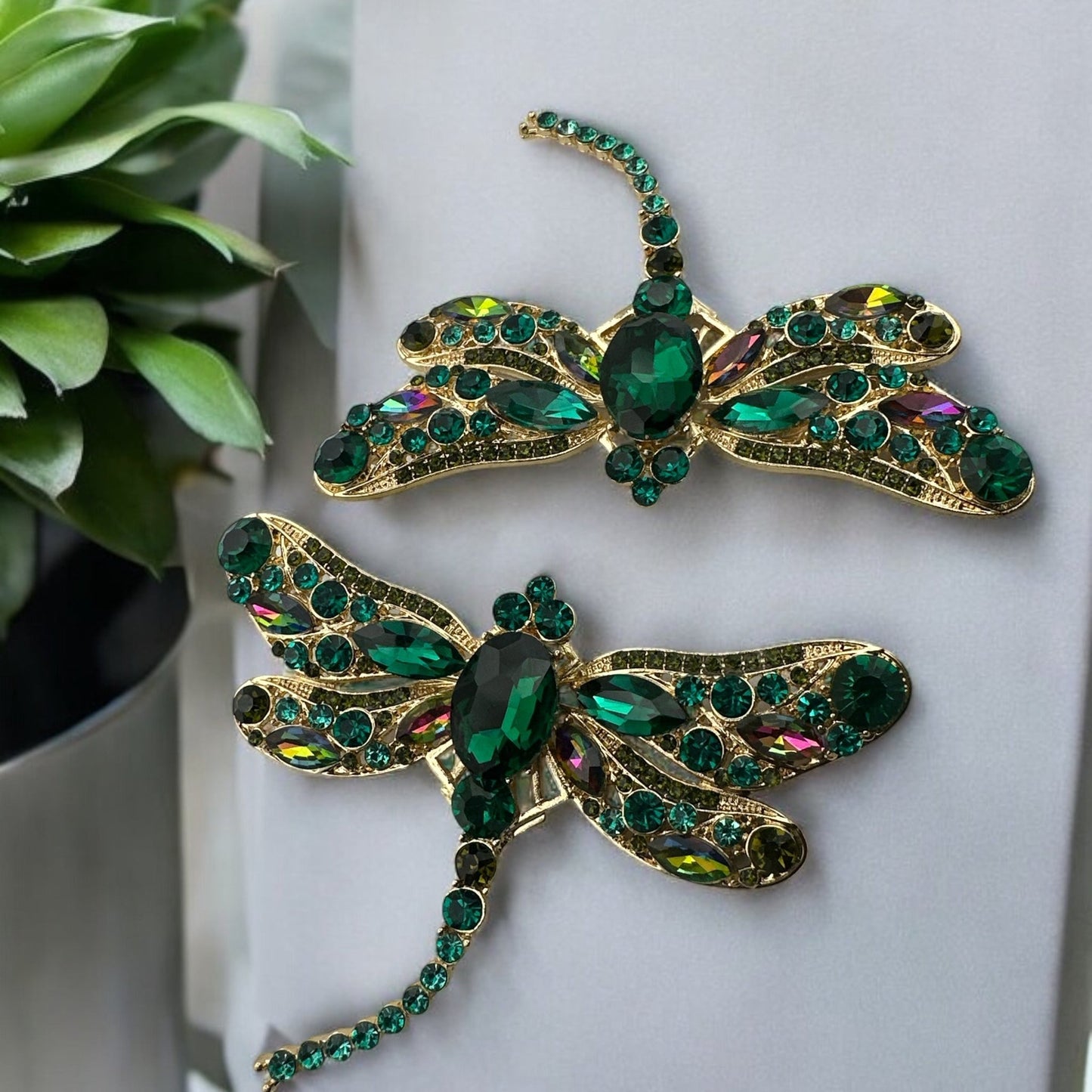 Multicolour Rhinestones Crystal Dragonfly Statement Stud Earrings - Fatisha Boutique