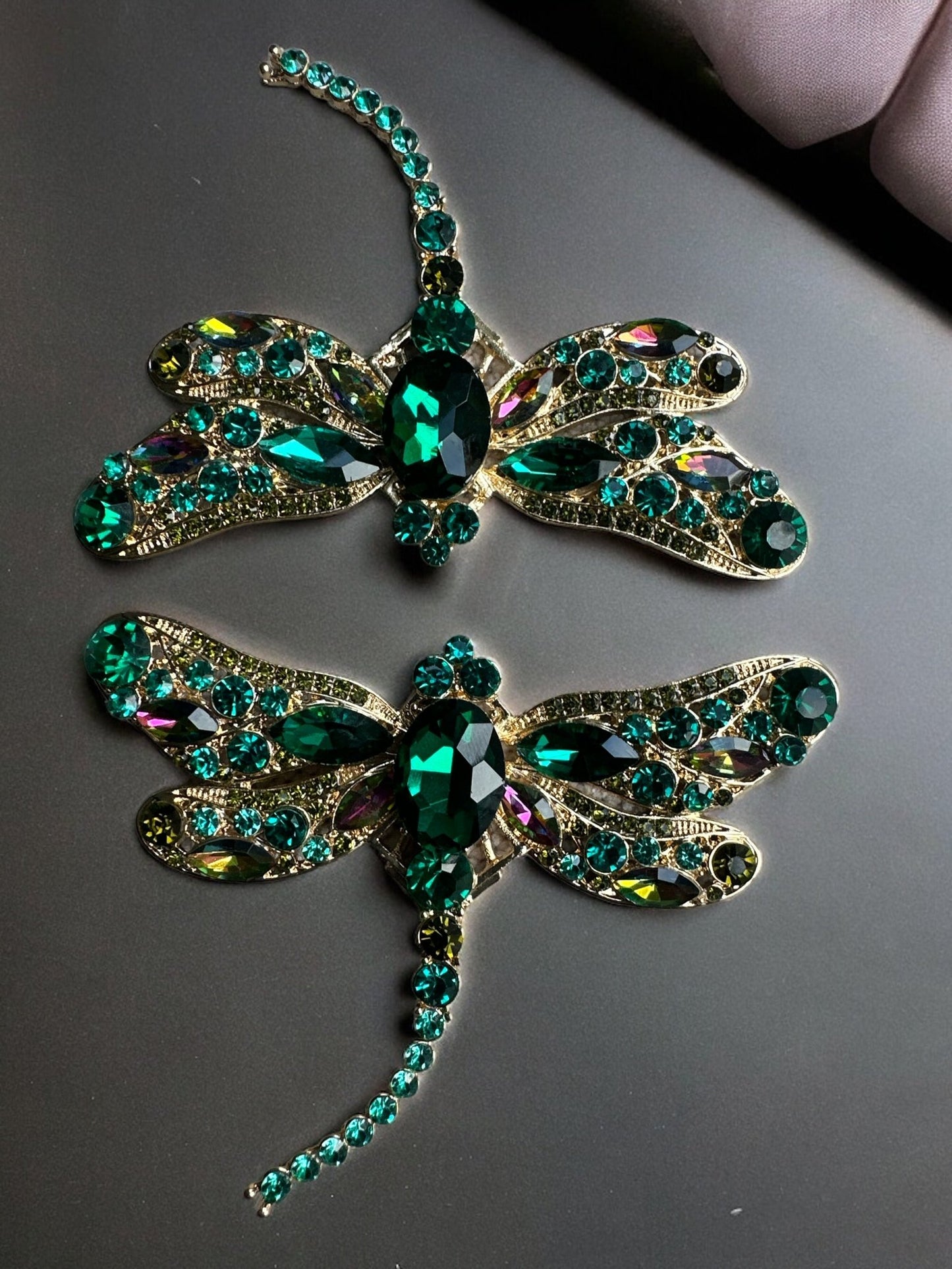 Multicolour Rhinestones Crystal Dragonfly Statement Stud Earrings - Fatisha Boutique
