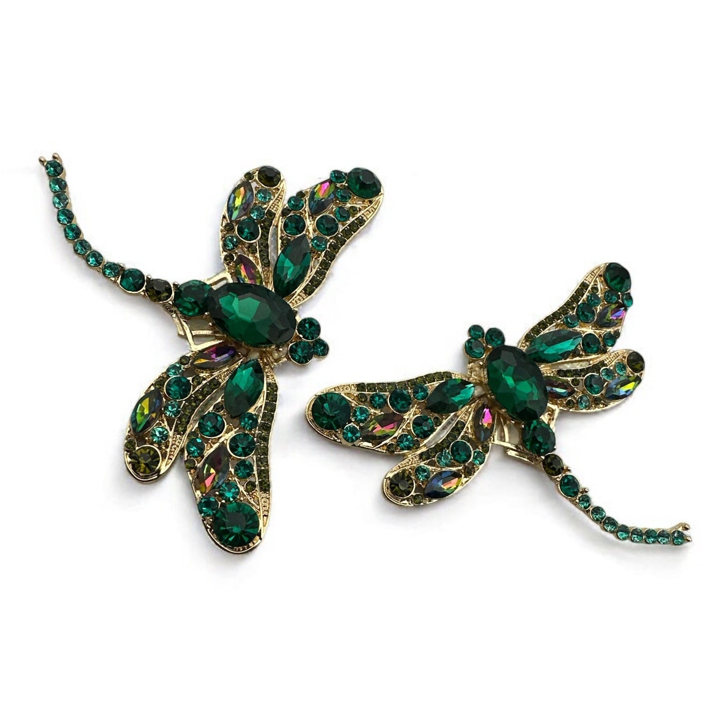 Multicolour Rhinestones Crystal Dragonfly Statement Stud Earrings - Fatisha Boutique