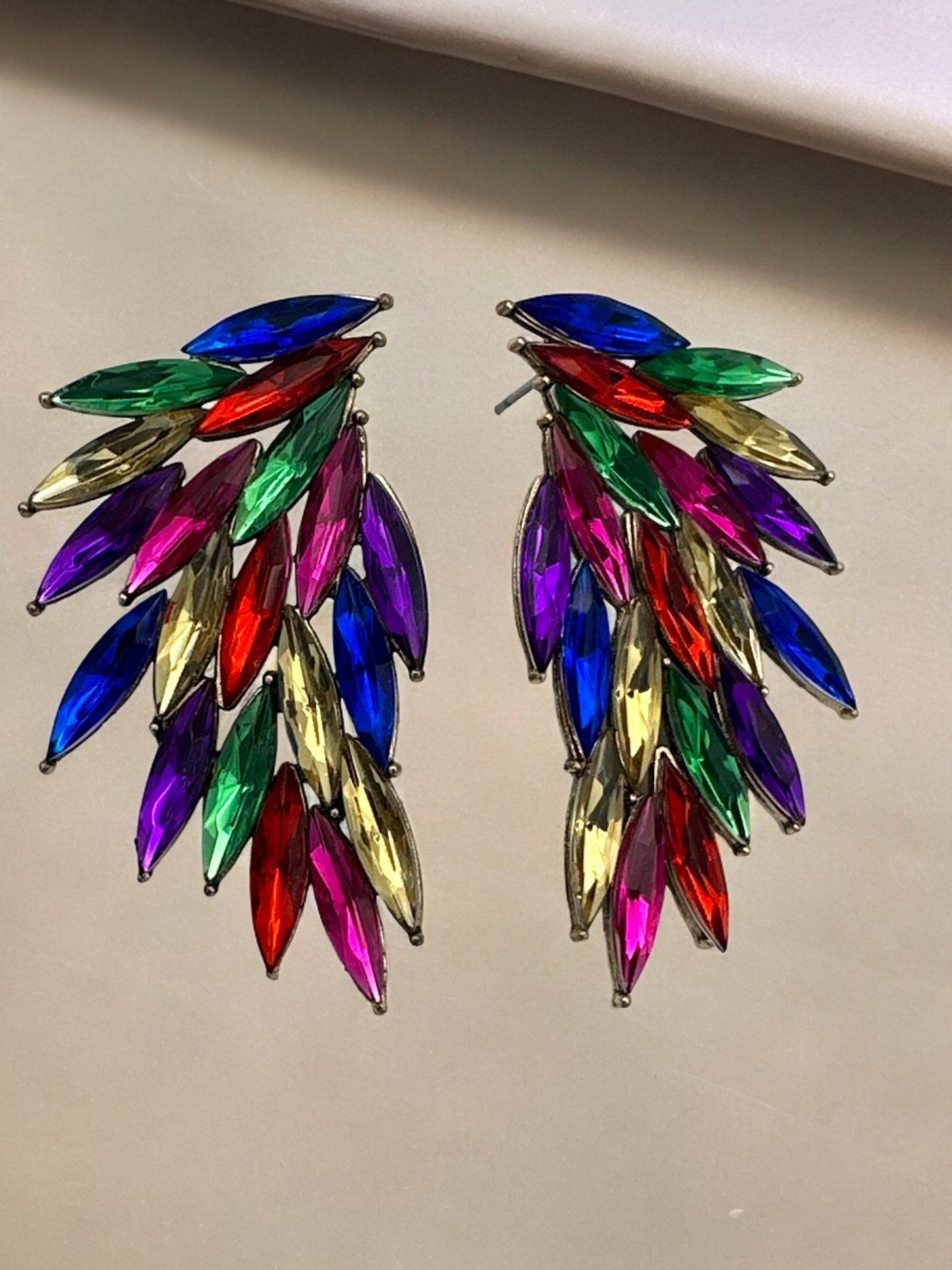 Multicolour Rhinestones Crystal Statement Stud Earrings - Fatisha Boutique