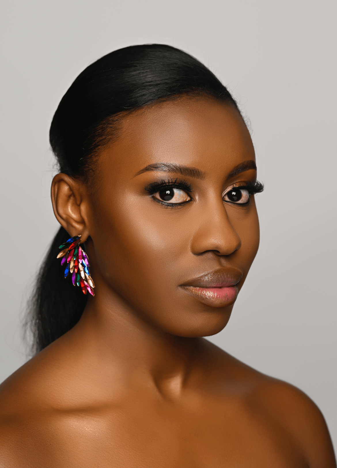 Multicolour Rhinestones Crystal Statement Stud Earrings - Fatisha Boutique