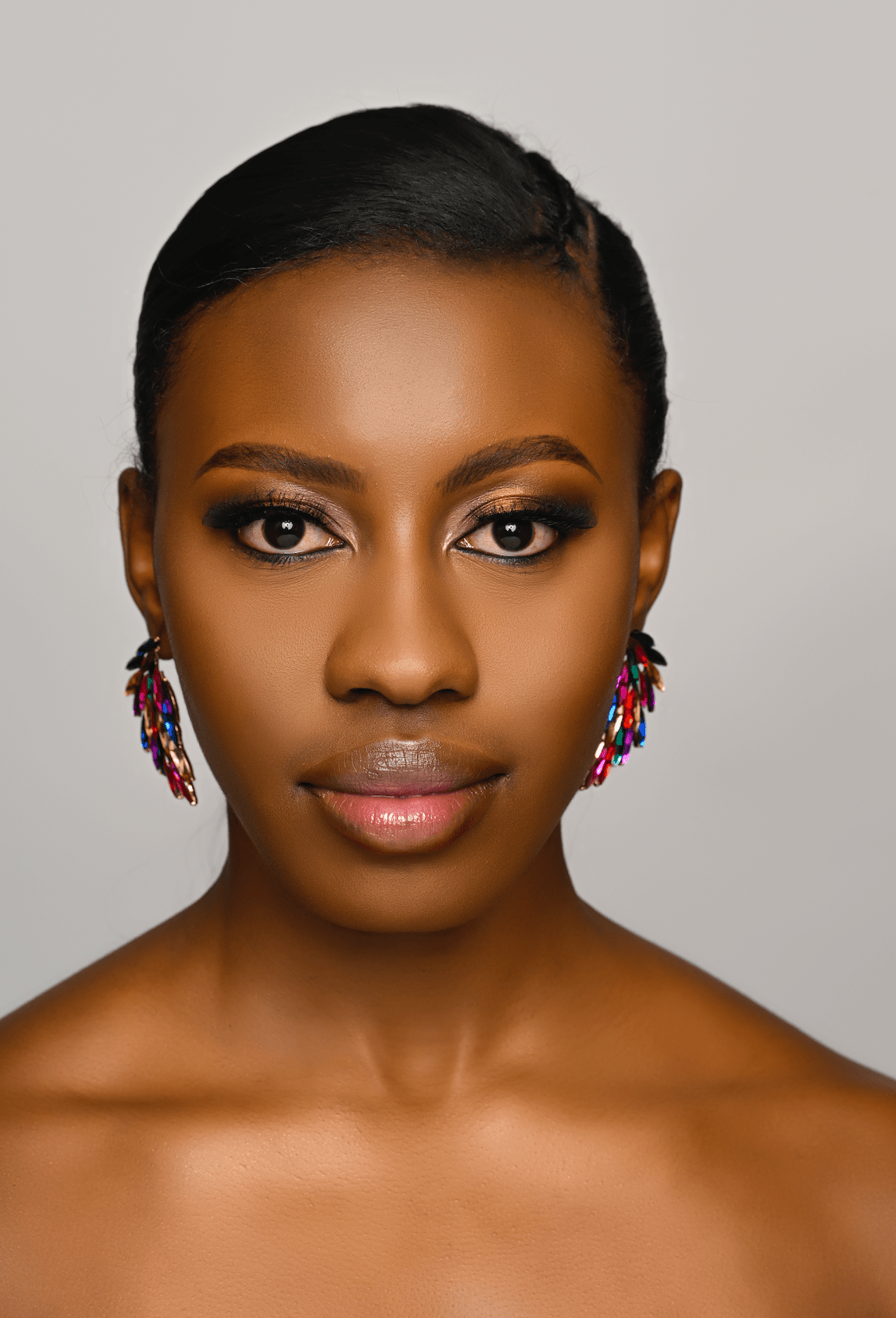 Multicolour Rhinestones Crystal Statement Stud Earrings - Fatisha Boutique