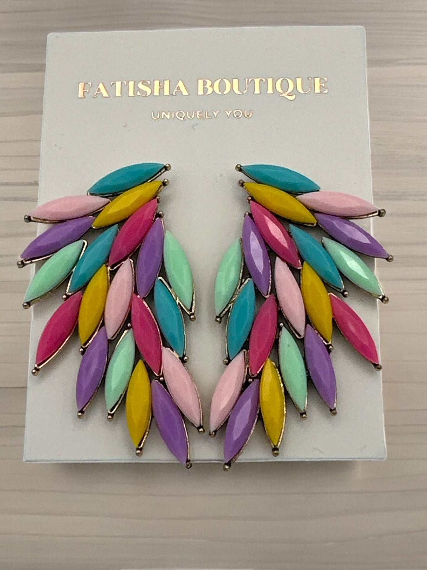 Multicolour Rhinestones Crystal Statement Stud Earrings - Fatisha Boutique