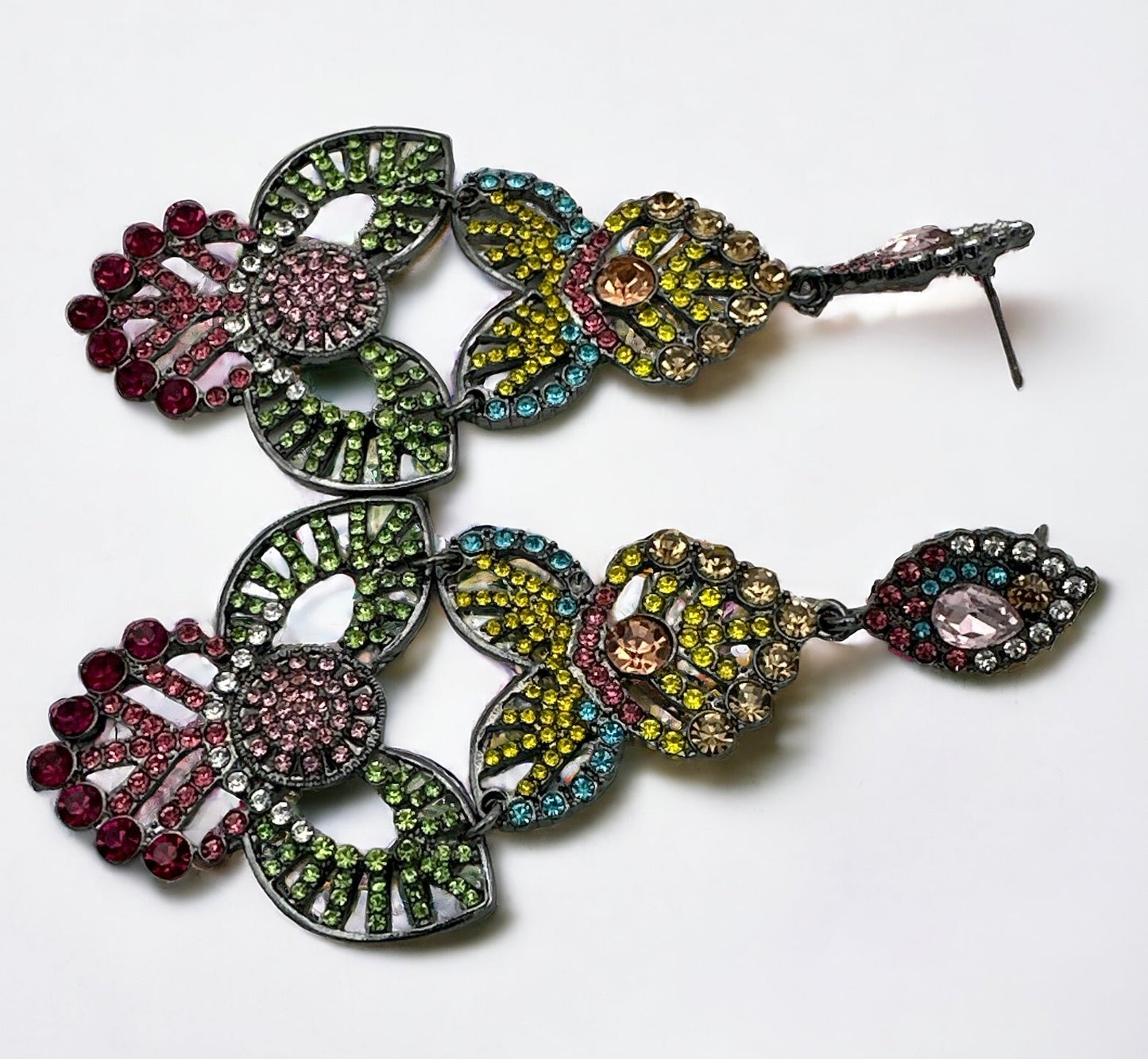 Multicolour Rhinestones Crystal Teardrop Stud Earrings - Fatisha Boutique