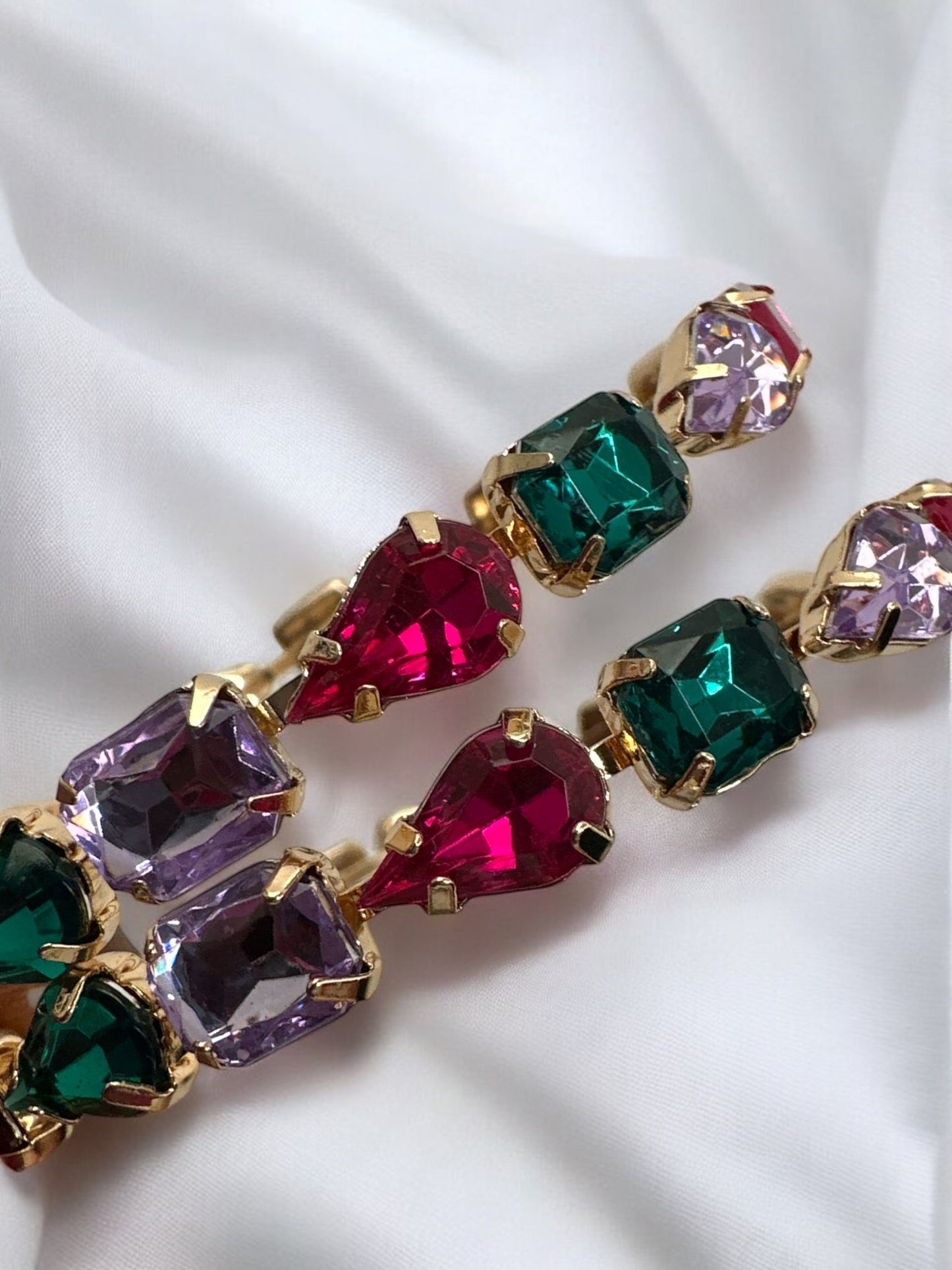 Multicoloured Crystal Rhinestone Hoop Earrings – Bold & Elegant Fashion Jewellery - Fatisha Boutique
