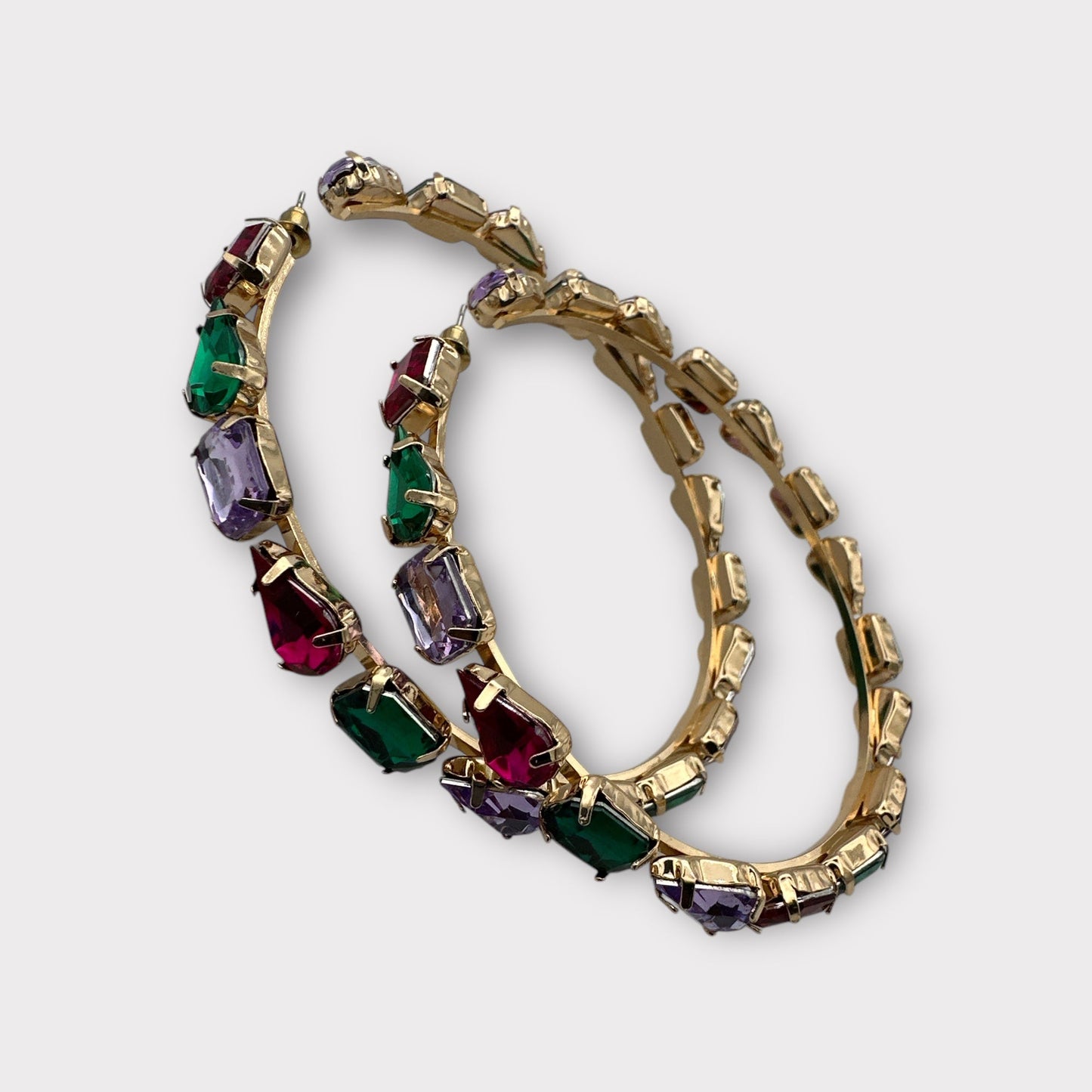Multicoloured Crystal Rhinestone Hoop Earrings – Bold & Elegant Fashion Jewellery - Fatisha Boutique