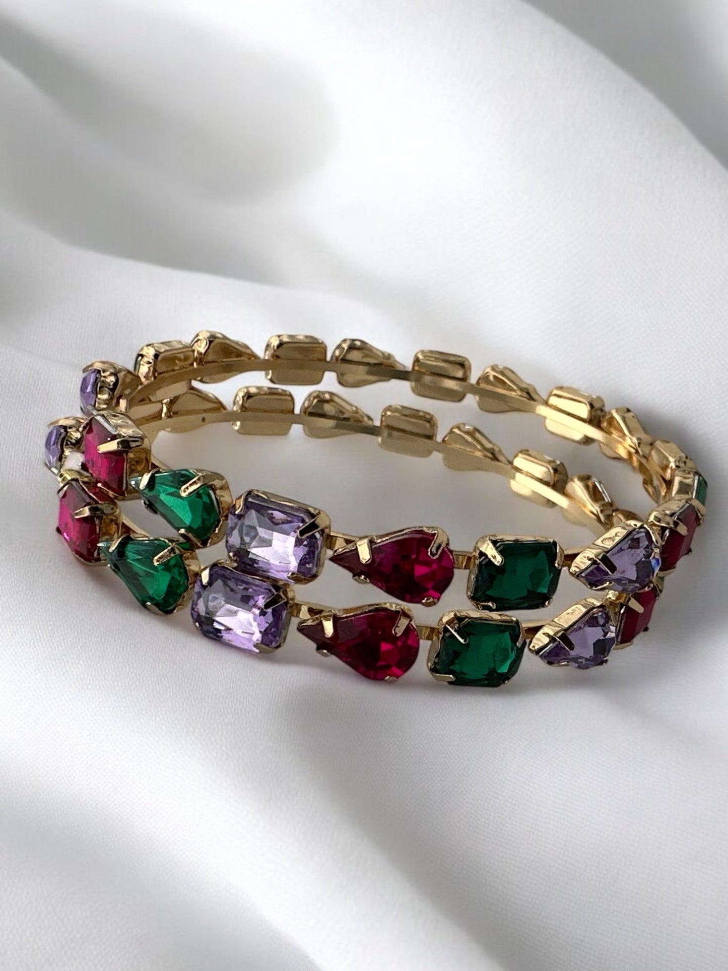 Multicoloured Crystal Rhinestone Hoop Earrings – Bold & Elegant Fashion Jewellery - Fatisha Boutique