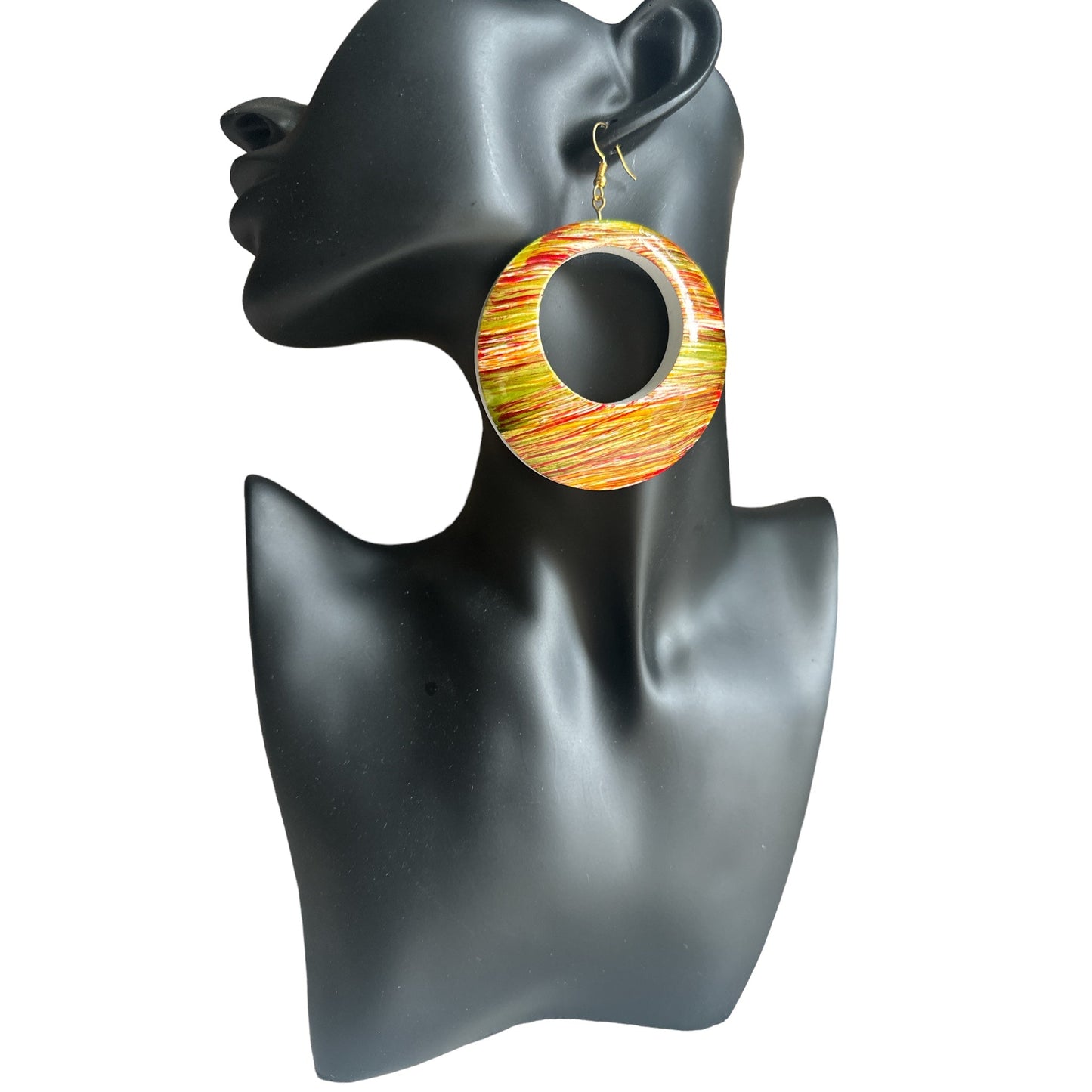 Multicolours Wooden Dangle Ethnic Earrings - Fatisha Boutique