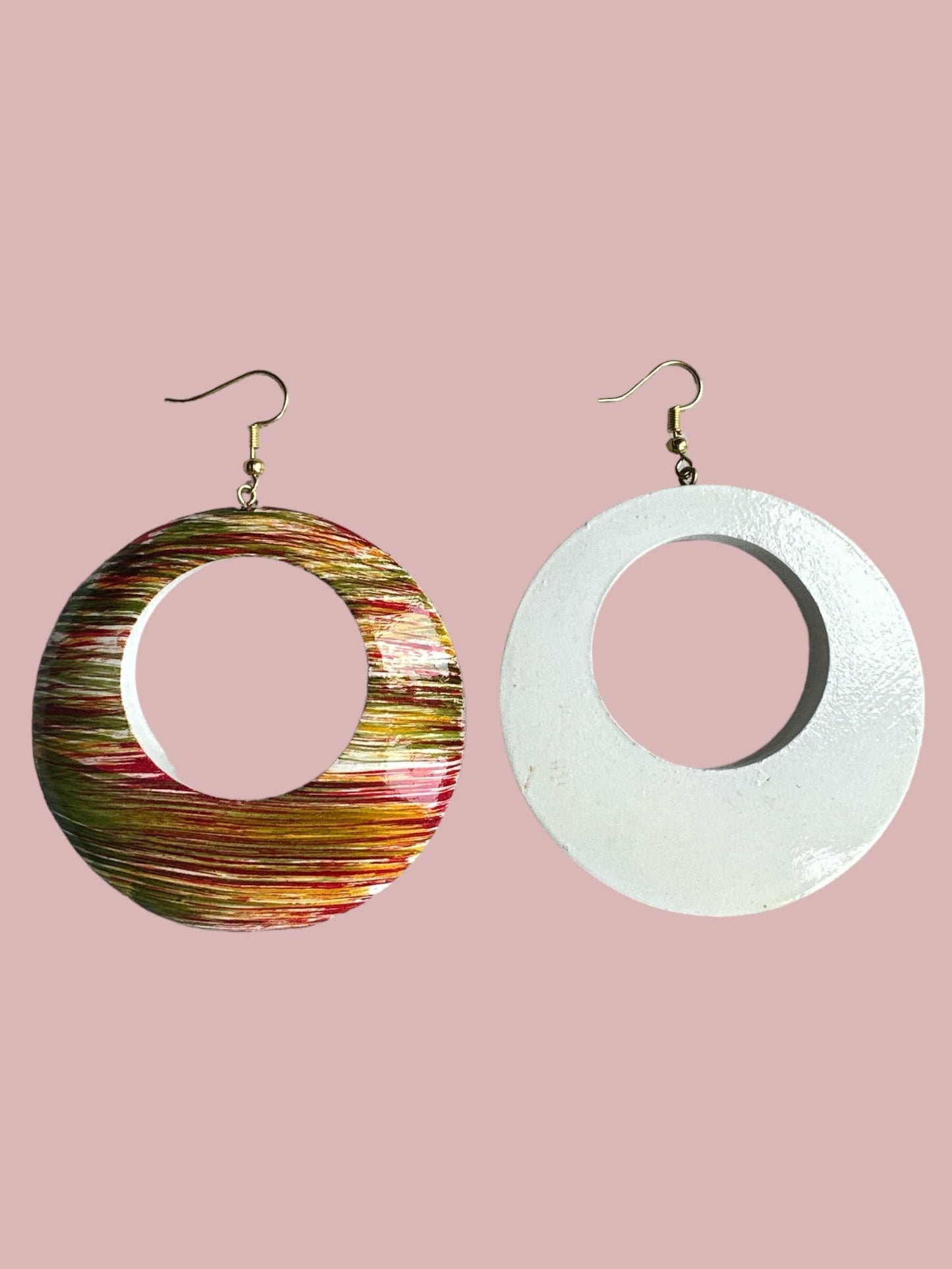 Multicolours Wooden Dangle Ethnic Earrings - Fatisha Boutique