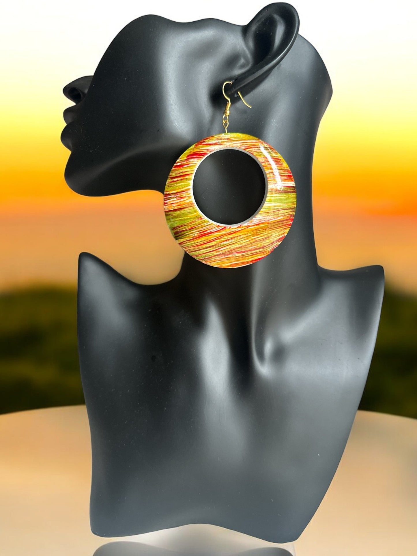 Multicolours Wooden Dangle Ethnic Earrings - Fatisha Boutique
