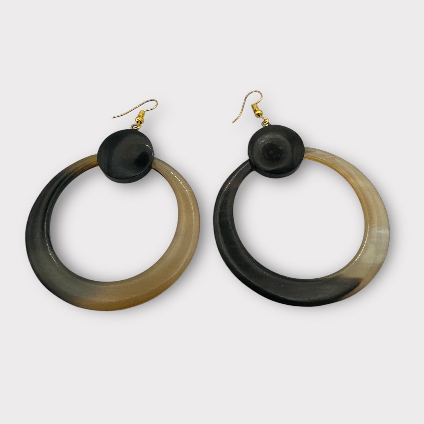 Natural Buffalo Horn Dangle Earrings - Organic, Handmade Statement Earrings for Women - Boho Chic Jewellery - Fatisha Boutique