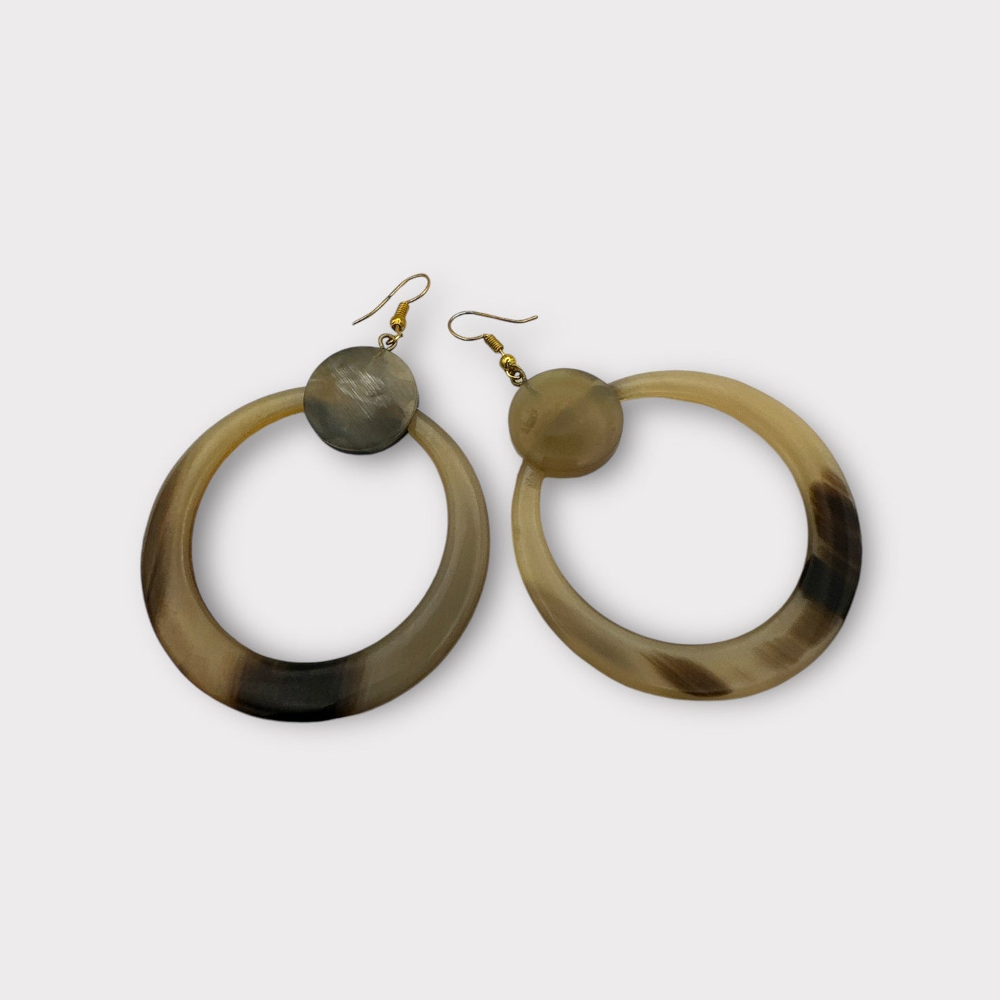 Natural Buffalo Horn Dangle Earrings - Organic, Handmade Statement Earrings for Women - Boho Chic Jewellery - Fatisha Boutique